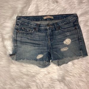 J BRAND CUTOFF SHORT, DISTRESSED DENIM, NEPTUNE 25